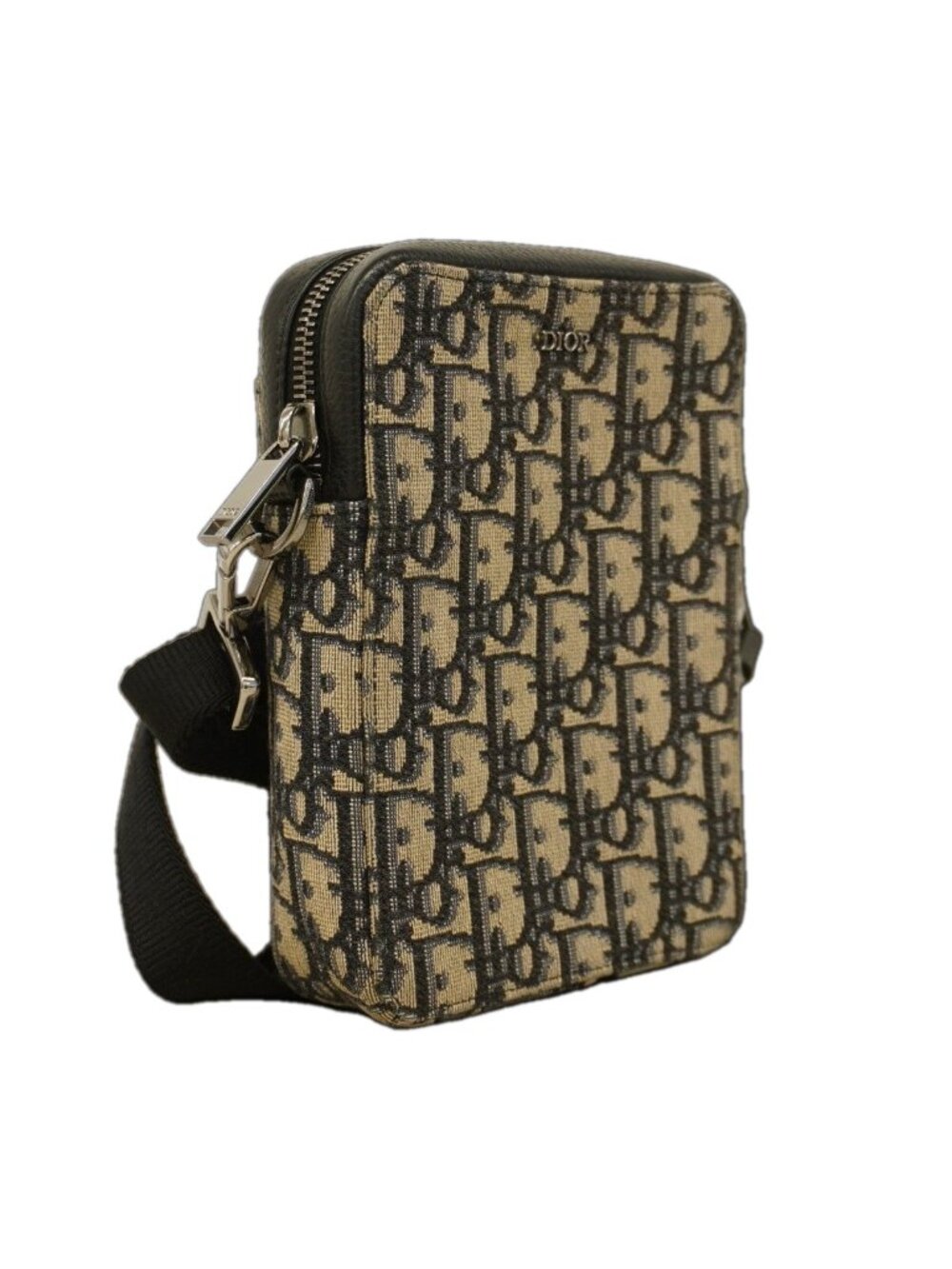 Dior Shoulder Bag Trotter Canvas Black Beige Silver - Picture 2 of 8